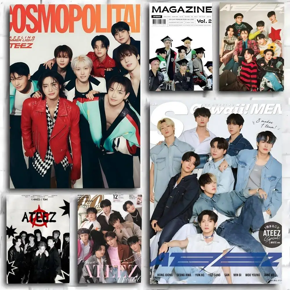 Kpop A-Ateez Boys Poster Art Print Anime Style Home Decor Ideal Gift Perfect Room Decor