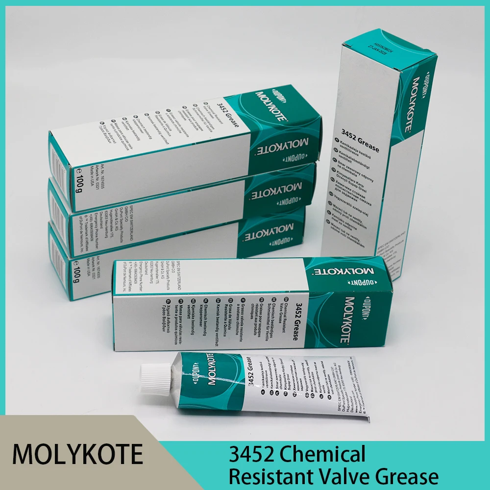 

MOLYKOTE 3452 Chemical Resistant Valve Grease Mechanical seals and packings Slow-speed roller and journal bearings