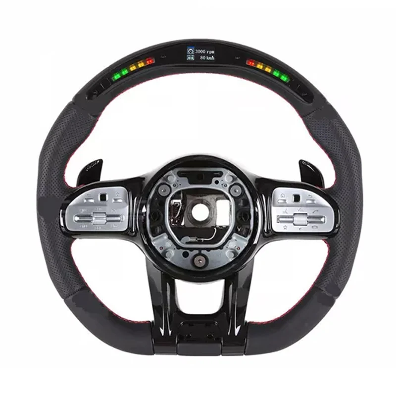 

Suitable for Mercedes-Benz's old ABCES-class GLA GLE GLB modified LED carbon fiber AMG steering wheel assembly