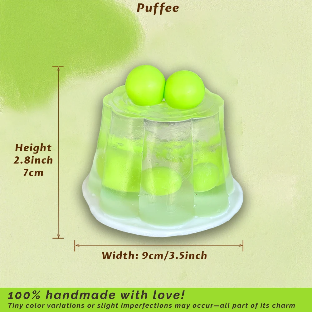 لعبة إسفنجية من السيليكون للطعام من بودنغ العنب، لعبة إسفنجية مصنوعة يدويًا، لعبة ضغط بطيئة الارتداد، جيلي شفاف #5