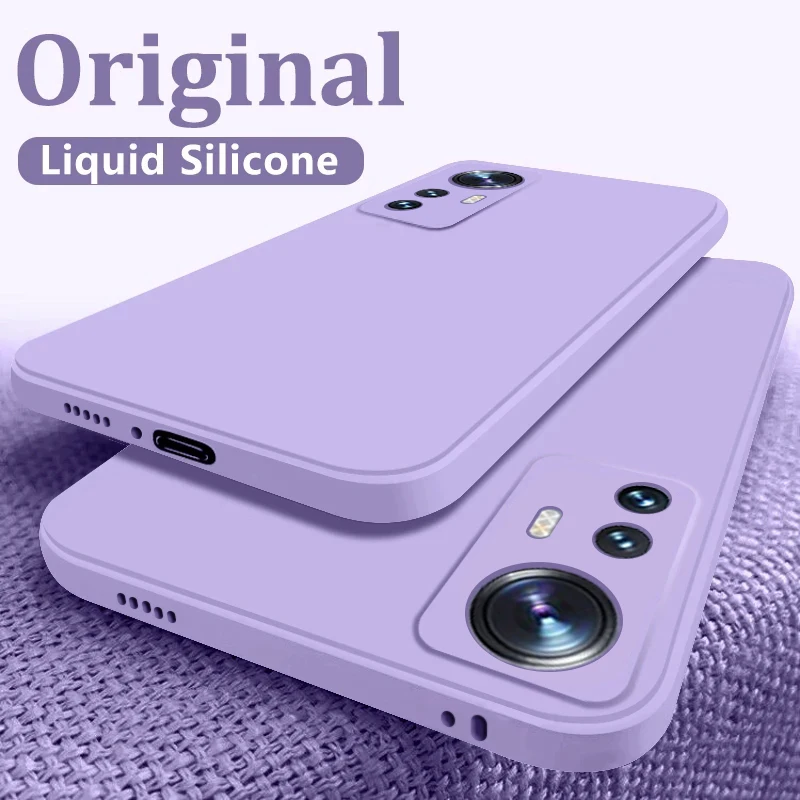 Per Xiaomi 12T Pro Custodia di lusso quadrata in silicone liquido Custodie per Xiaomi Mi 12T Mi12T Pro Cover posteriore morbida per Xiaomi 12T Pro