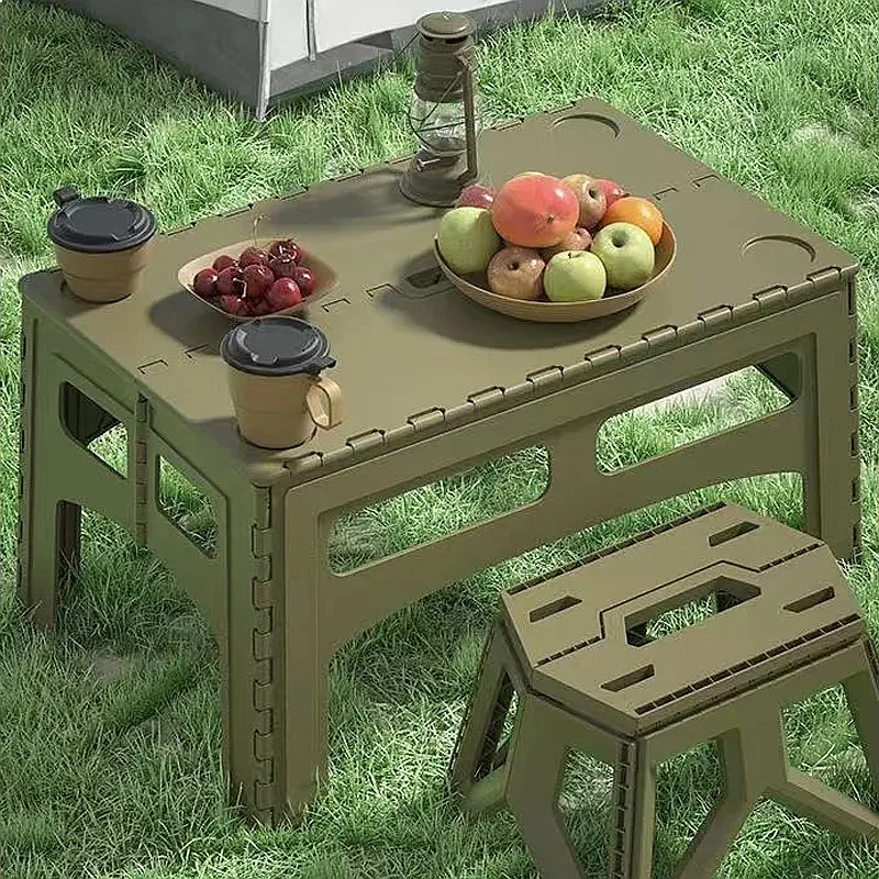 Folding Portable Outdoor Extended Plastic Camping Table Simple Daily Necessities Suitable Gatherings Games Exhibition Tables