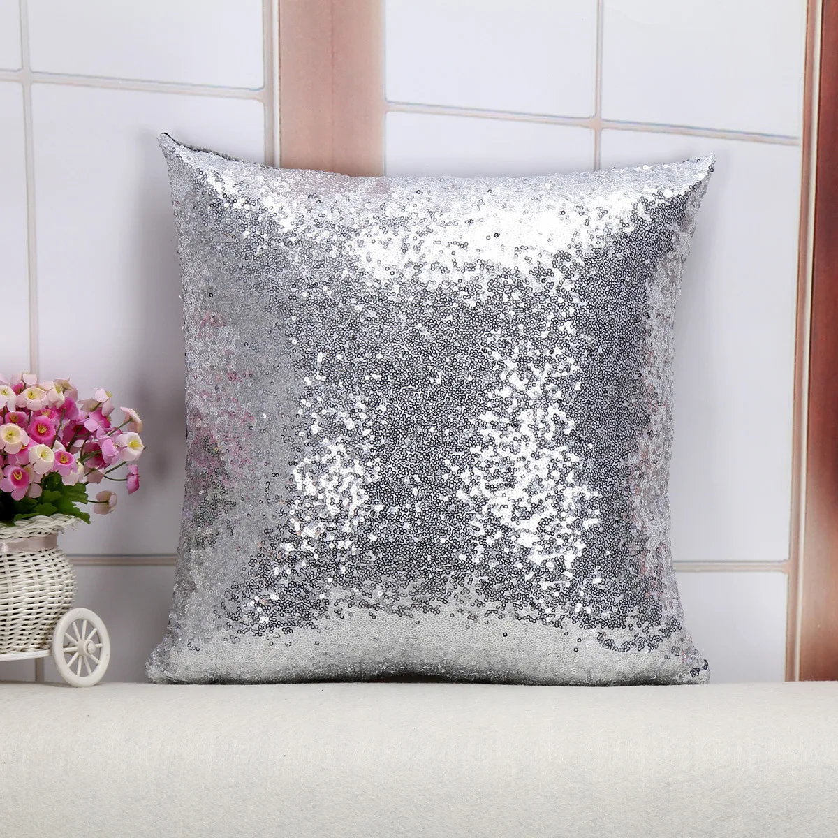 Cushion Cover 45*45cm Luxury Mermaid Glitter Pillowcase With Sequin Throw Pillow Cover Home Decor Pillow Case For Sofa Office
