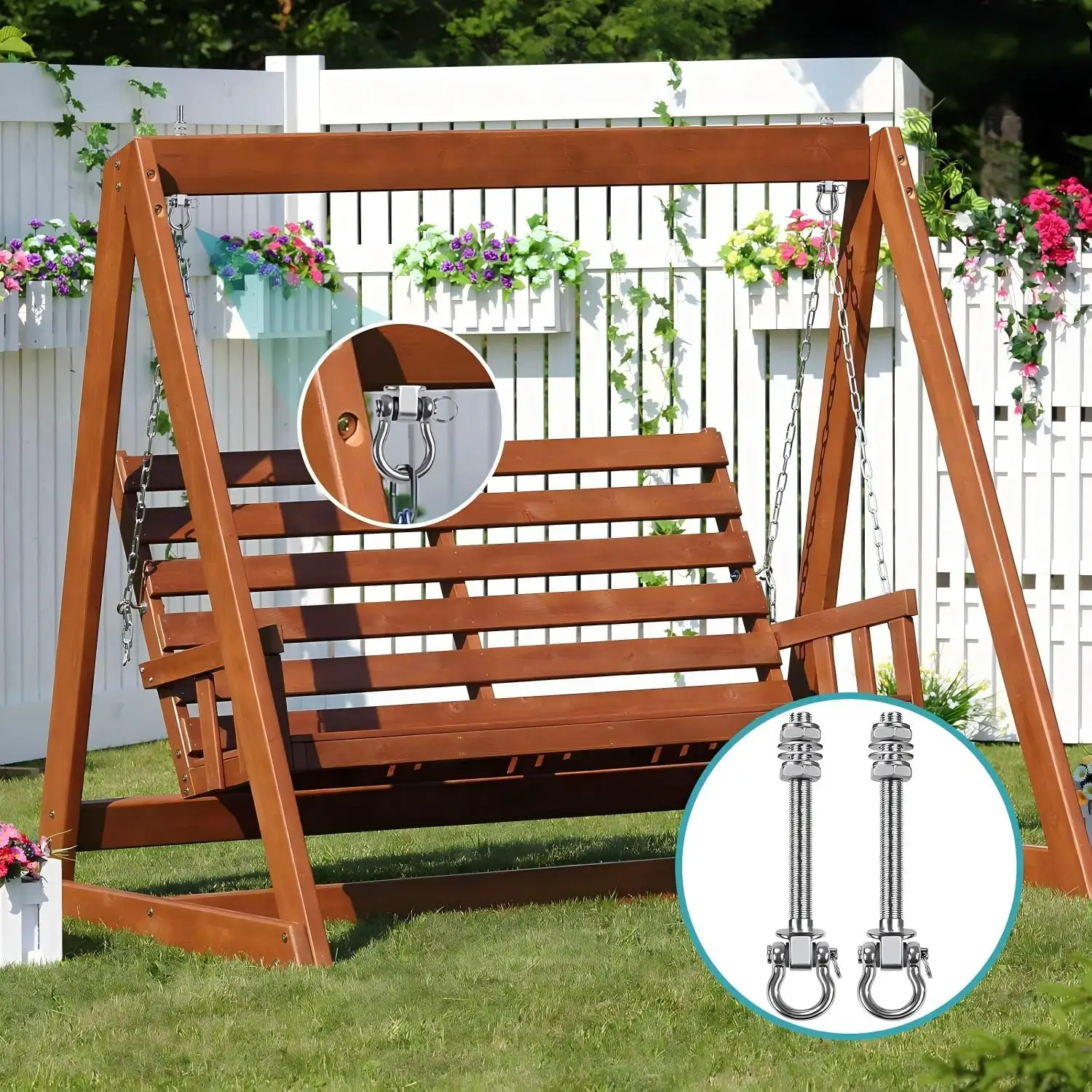 Useful Heavy Duty Swing Hook Threaded Shaft Stainless Steel Hammock Hook Easy Installation Sandbag Hook Yoga Gym