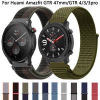 22mm Nylon Strap Watchband For Xiaomi Huami GTR 47mm Smart Watch Bands For Amazfit GTR 4/3/3 Pro/2/2e/Stratos 3 Bracelet Correa