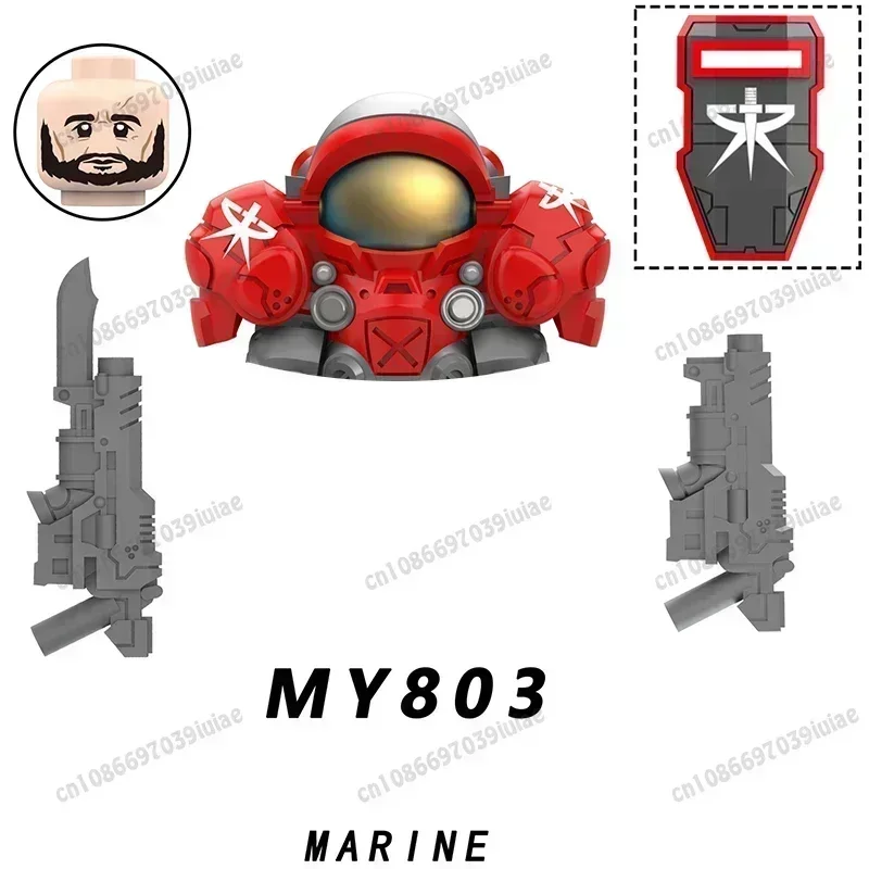 BEAST KINGDOM MY601 Ultramarines Swordsmen Guarding T60 Power Armor Mini Robot Figure Bricks Assembling Doll Building Blocks