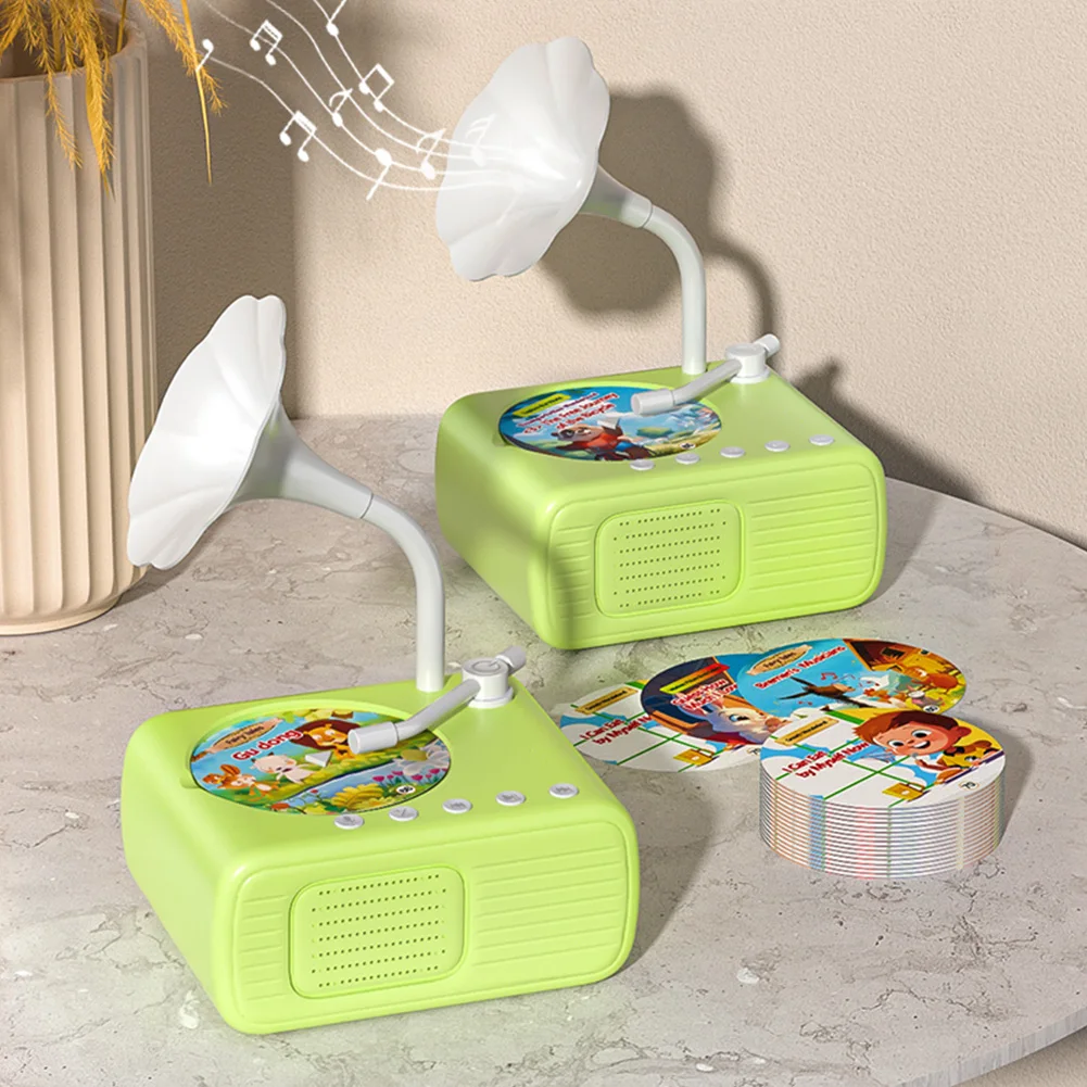 スピーカー付き子供用蓄音機 子供用音楽プレーヤー 男の子と女の子向けの教育用蓄音機 対象年齢3歳以上