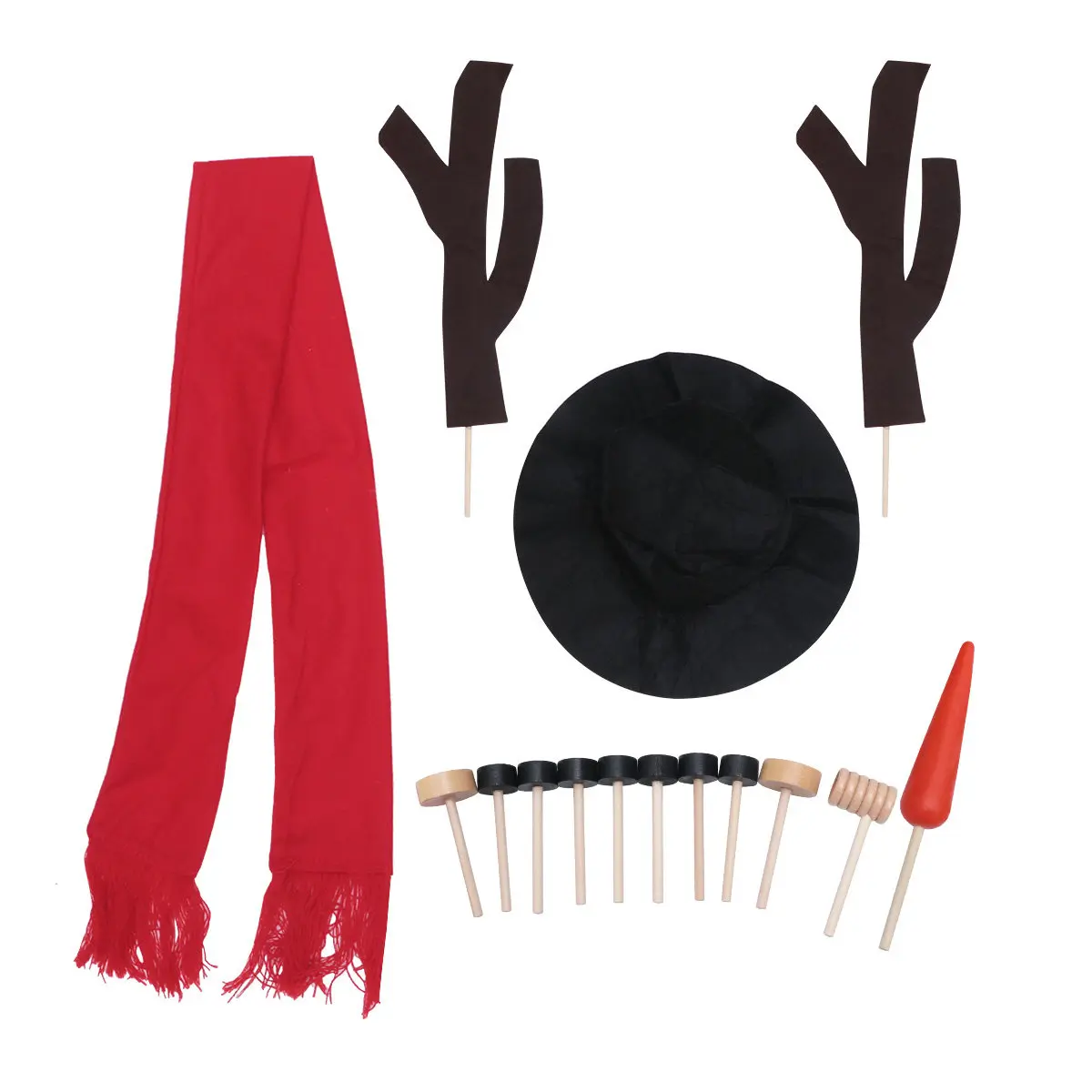 15Pcs Snowman Dress Kit Reusable Winter Decoration Set for Whole Family Fun Ages 3 and Up Christmas Ambience Snowman Scarf Hat