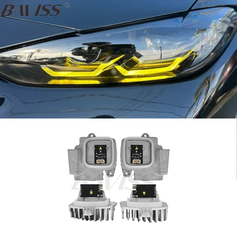 Дневные Ходовые Огни BAVISS LED DRL Для BMW M3 M4 G22 G23 G80 G82, Желтые, Синие, Красные, С Эффектом «ангельские Глазки