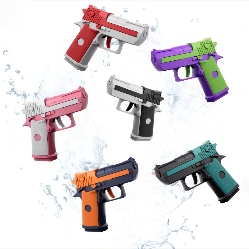 Hot Mini Desert Eagle Mechanical Continuous Firing Water Gun Shooting Game Summer Outdoor Beach Toy Gun for Children Boys Gifts