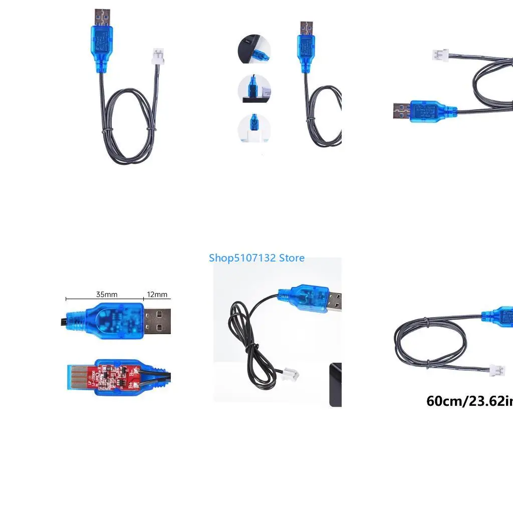 87HD Compactly PH2.02P USB Charging Wire With LED Indicators for 3.7V Lithium 18650Batteries in Small RCToy Application