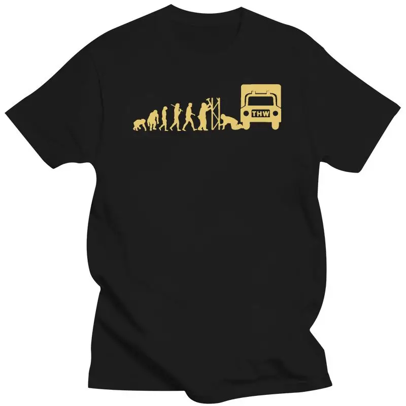 Mens Clothing Gold Edition Thw Hilfswerk Feuerwehr Evolution T-Shirt Unique Design Tops Tees Summer Men'S Hip Hop Street Extend