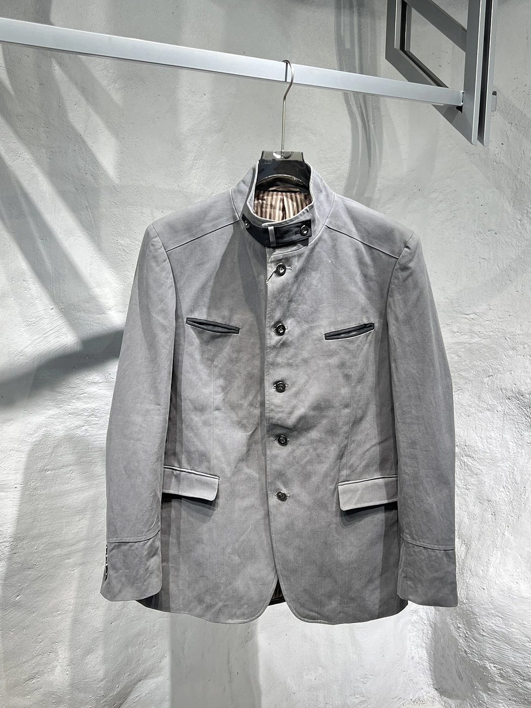 بدلة رجالية عالية الجودة ذات ياقة واقفة من Jaet Busin كاجوال قابلة للتنفس من ألياف البوليستر طويلة Sve بسحاب للإغلاق #5