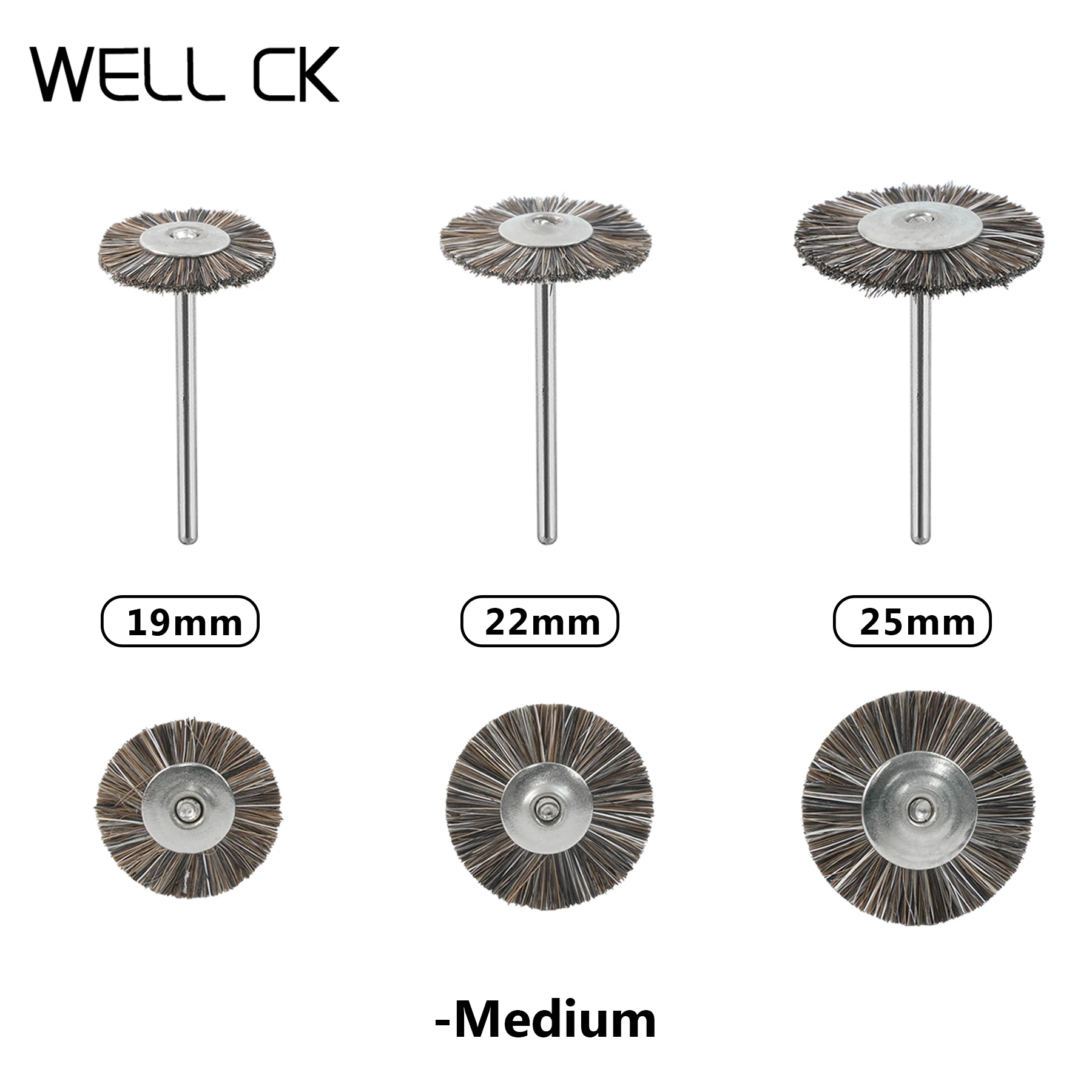 10Pcs Well CK Dental Tools Laboratory Polishing Brushes Wheel Buffs Medium Rotary Low Speed HP Shank 2.35mm Dentist Jewelry DIY