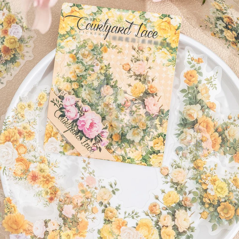 Herr. Papier 6 Stil 10 teile/beutel Garten Spitze Thema Aufkleber Pack DIY Handbuch Sammelalbum Foto rahmen Journal Telefon Fall