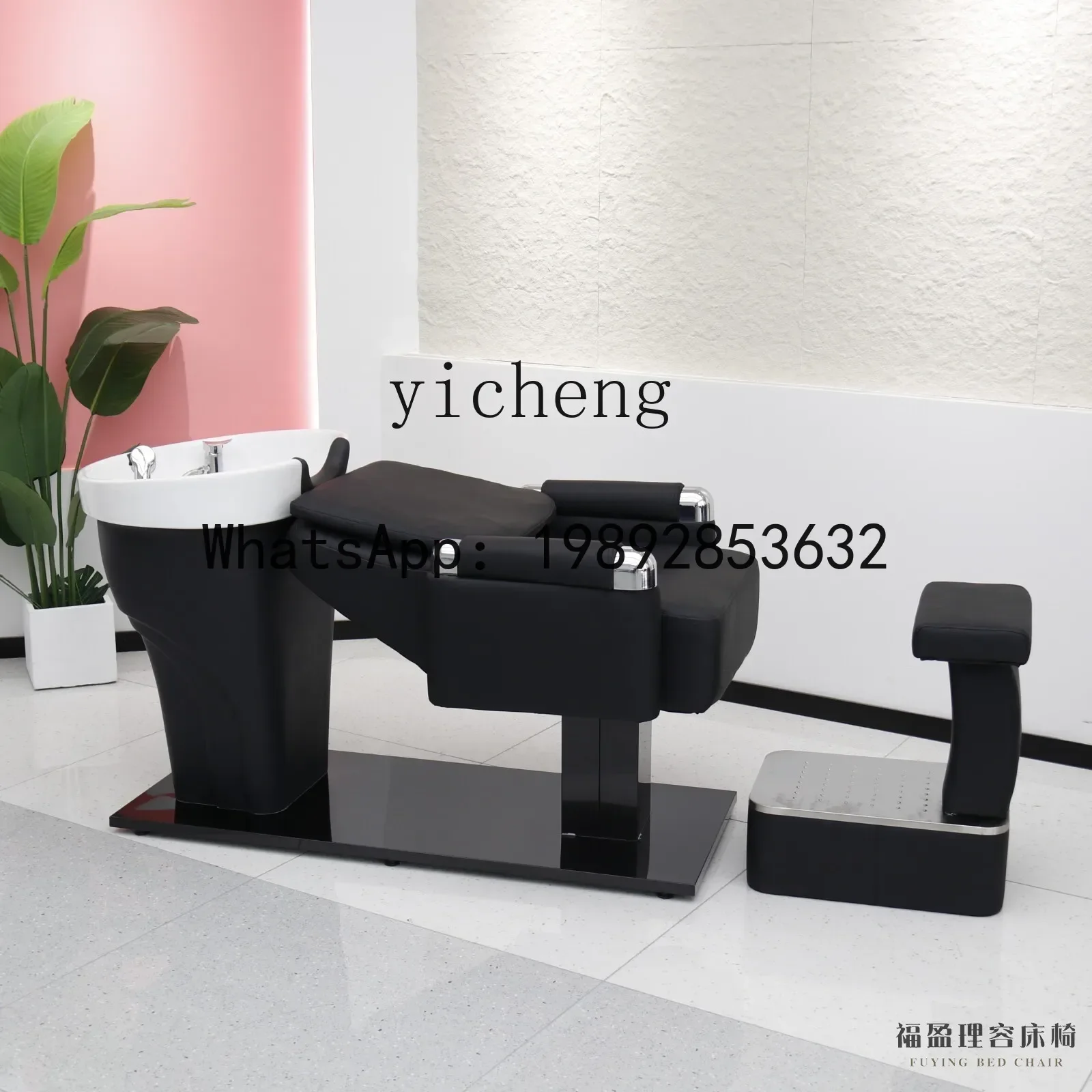 T3  shampoo bed barber shop hair salon special hair salon semi-reclining high-grade flushing bed ceramic basin