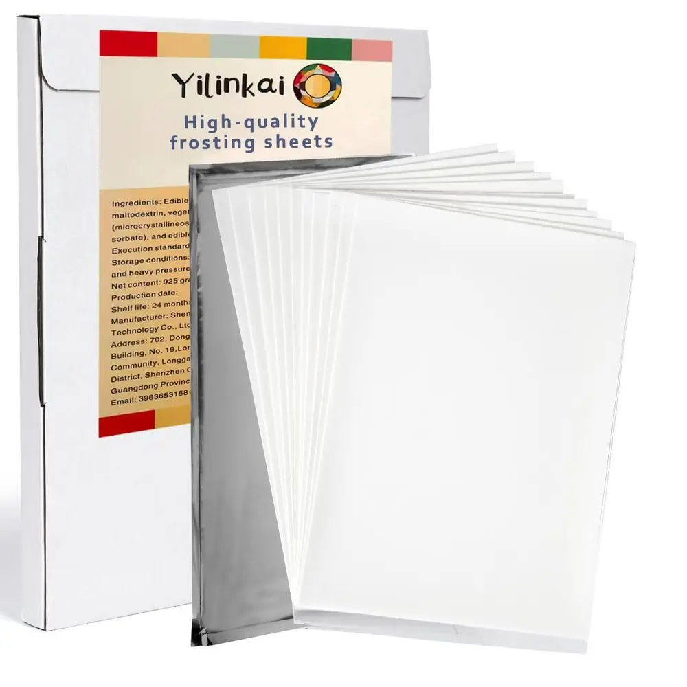 

A4 Edible Paper Sheets, 25 Count, 11.69x8.26 Inches, for Frosting & Cake Decorating