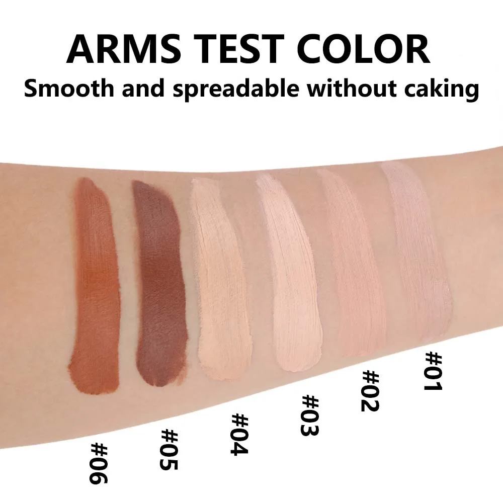タトゥーやそばかすをカバーする6色コンシーラー、くま、ニキビ跡、顔のニキビをカバーするファンデーションクリーム、ウォータープルーフメイクアップ