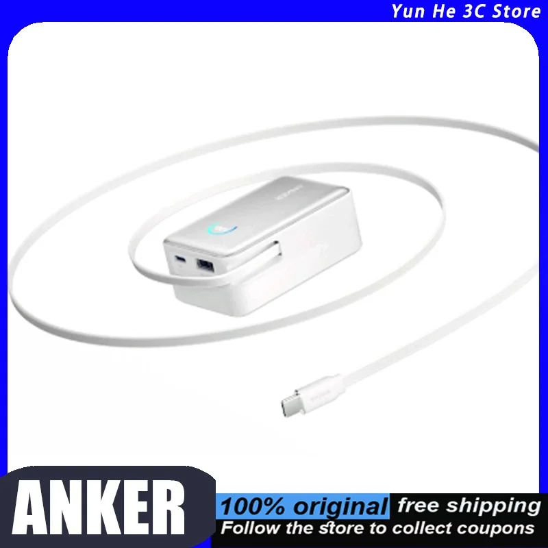 Anker Portable Power Bank Compact 10,000mAh 45W Fast Charging Built-in 70cm Retractable Cable High Capacity, Safety Certified 3c