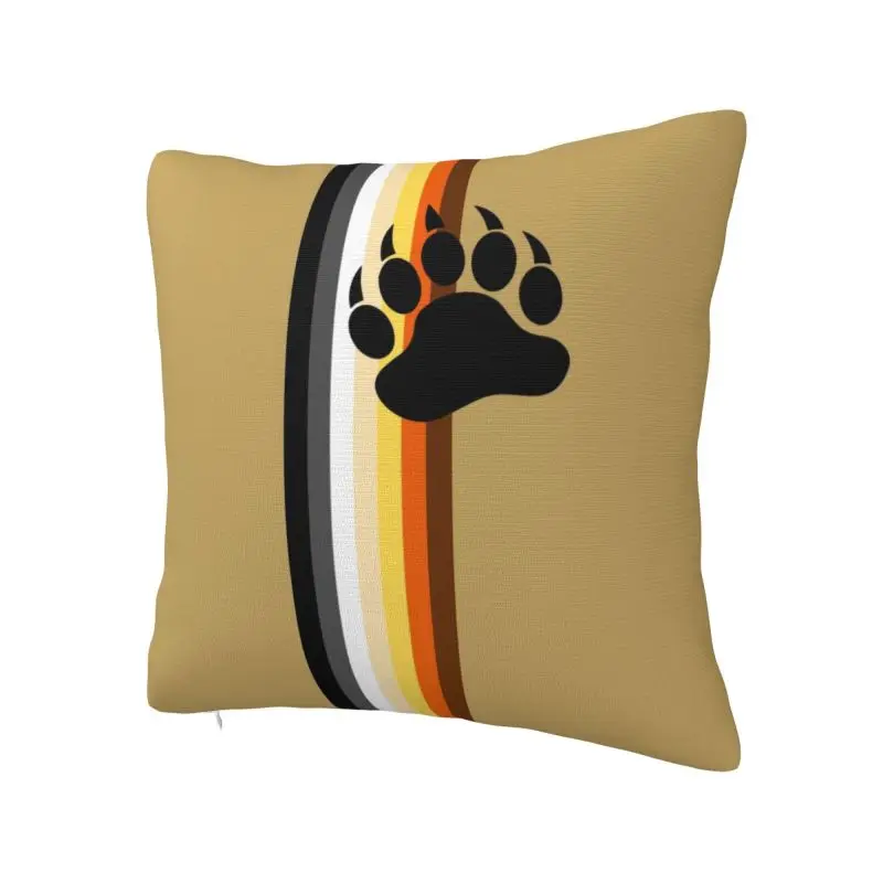 Gay Bear Paw Flag GLBT Throw Pillow Case Decor Home Cute LGBT Lesbian Cushions Cover For Sofa Chair Square Polyester Pillowslip