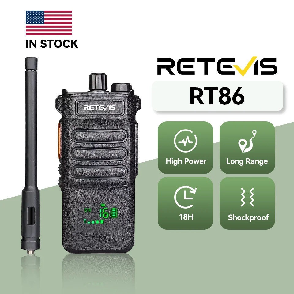 Retevis RT86 10W Walkie Talkie Professional Two Way Radio Long Range W...