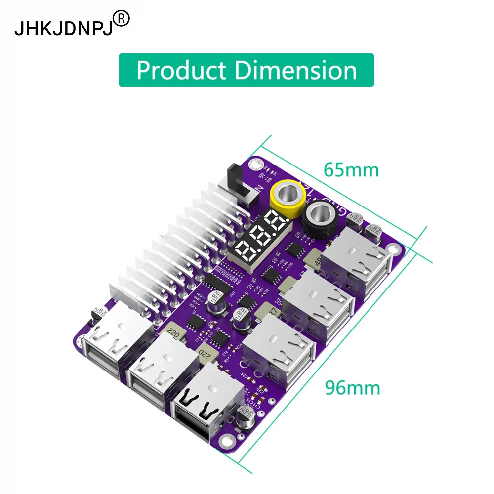 ATX Power Supply Breakout Board with 12- port USB 2.0 and QC 2.0/ 3.0 and 12V Output