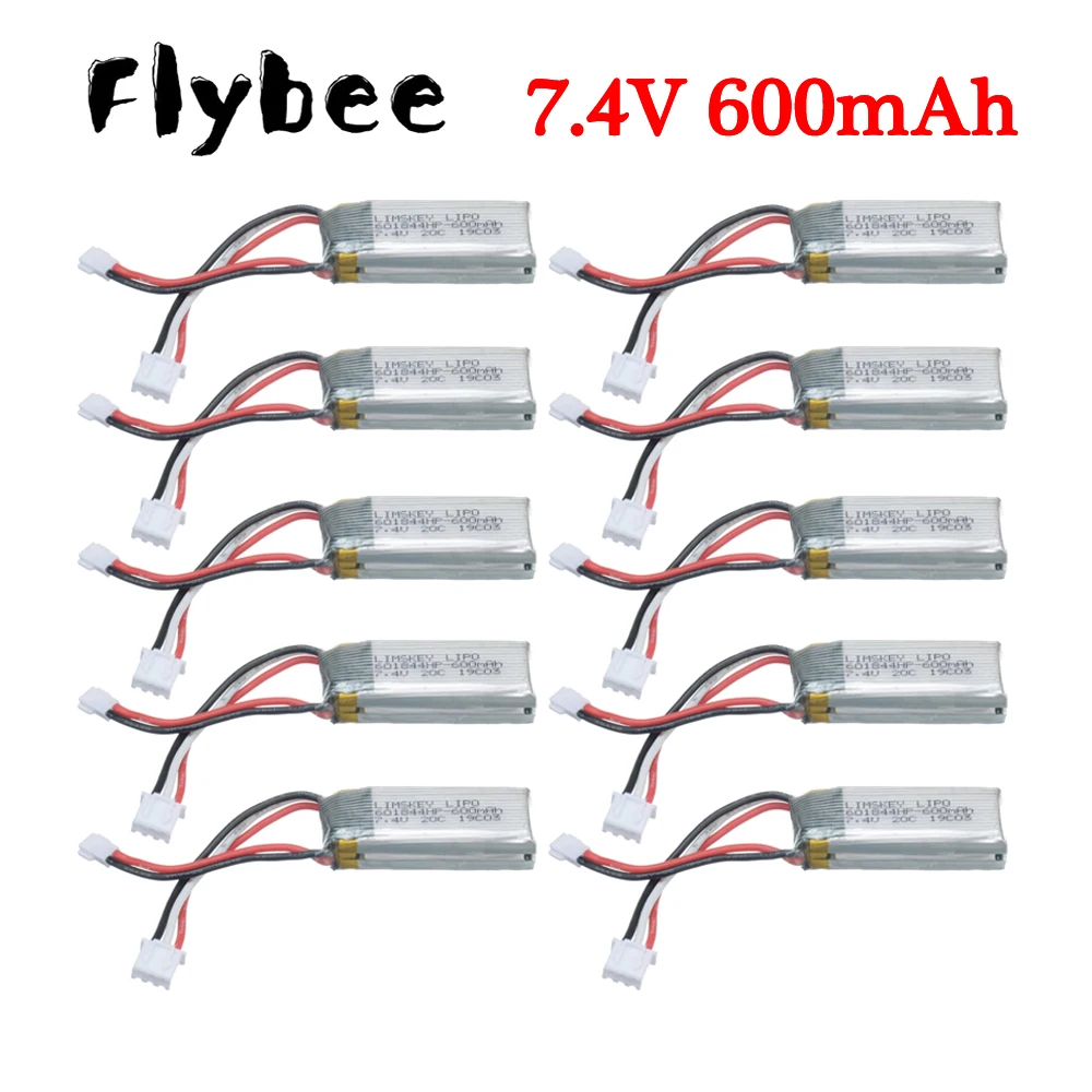 Batería Lipo de 7,4 V y 600mAh para WLtoys F959 XK DHC-2 A600 A700 A800 A430 2.22Wh RC Drone piezas 7,4 V batería para WLtoys F959