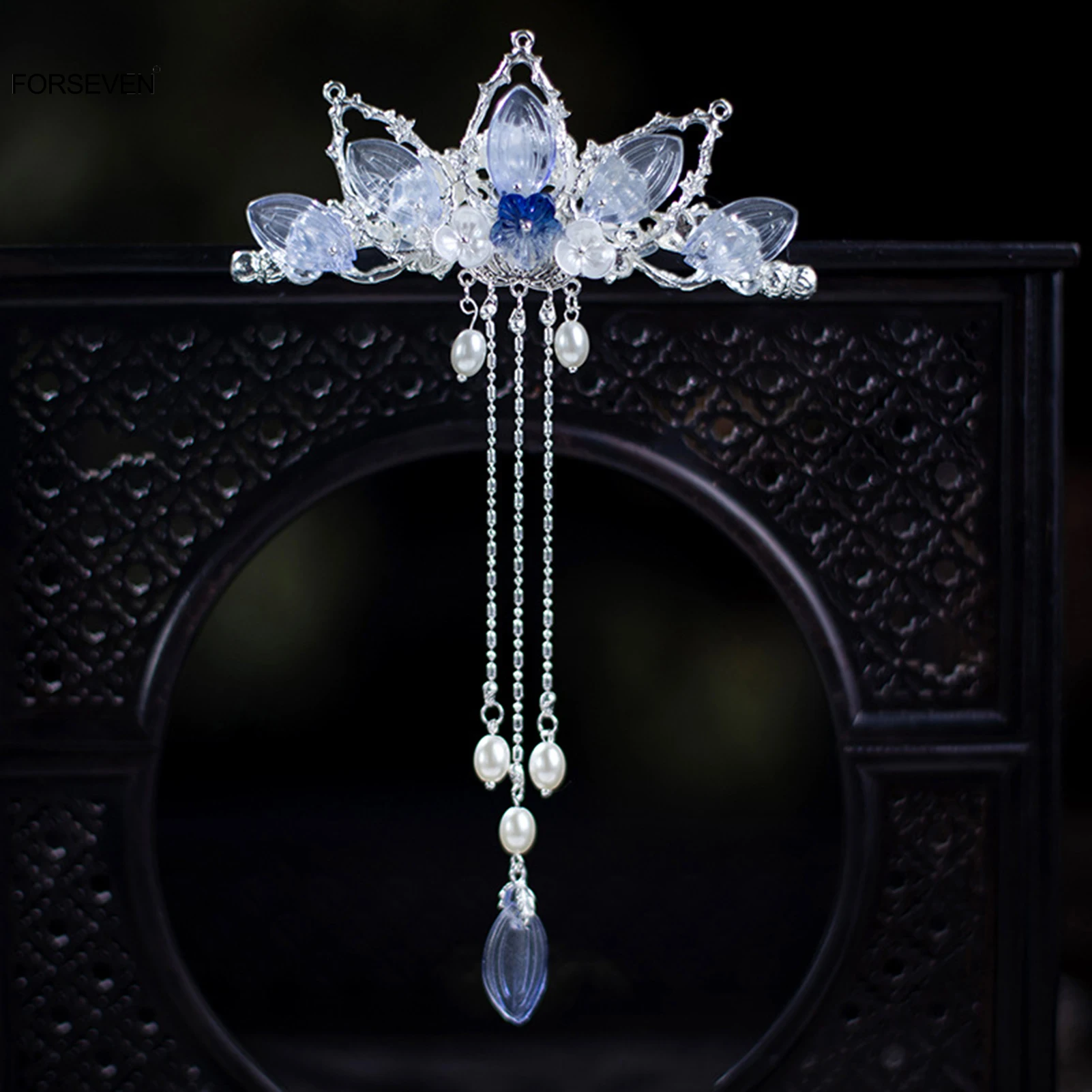 Horquillas chinas Vintage para el cabello, horquillas con colgante de perlas, pinzas laterales, tocados con cuentas para mujeres y niñas, accesorios de joyería para el cabello