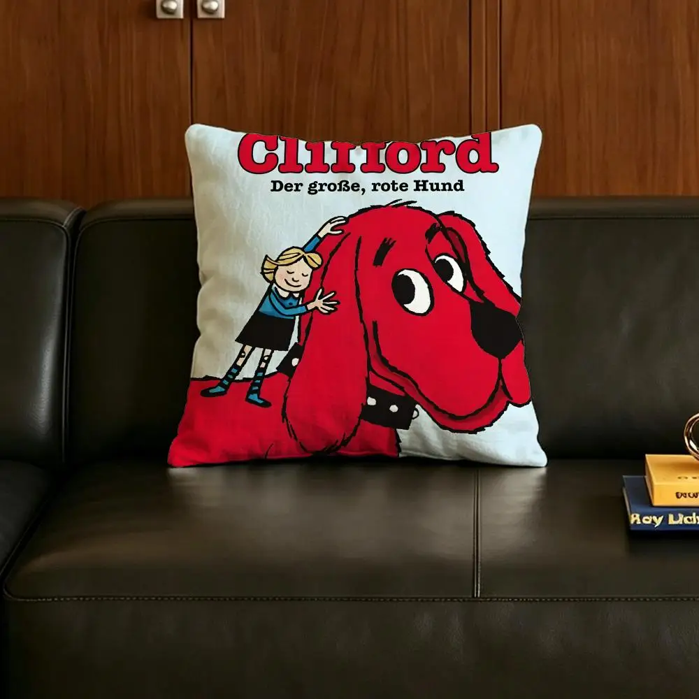 C-Clifford The Big Red Dog Cushion Cover Natural Linen Pillowcase Set, All-in-One Decor for Sofa, Bedroom & Chair - view 2