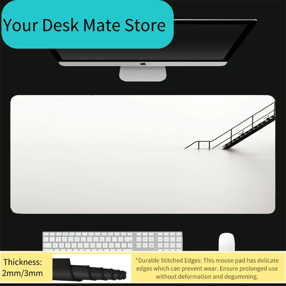 

Минималистичный белый коврик для мыши, игровой коврик для мыши, однотонный, большой 900x400, коврик-мат для стола, XXL, для компьютера и офиса