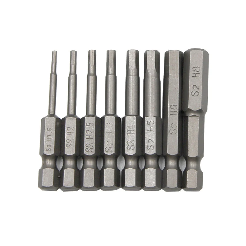 8pcs Magnetic Hex Shank Screwdriver Bits Set Hexagon Head Wrench Drill Bit Key Allen Screwdriver Bit Set 1.5/2.5/3/4/5/6/8mm