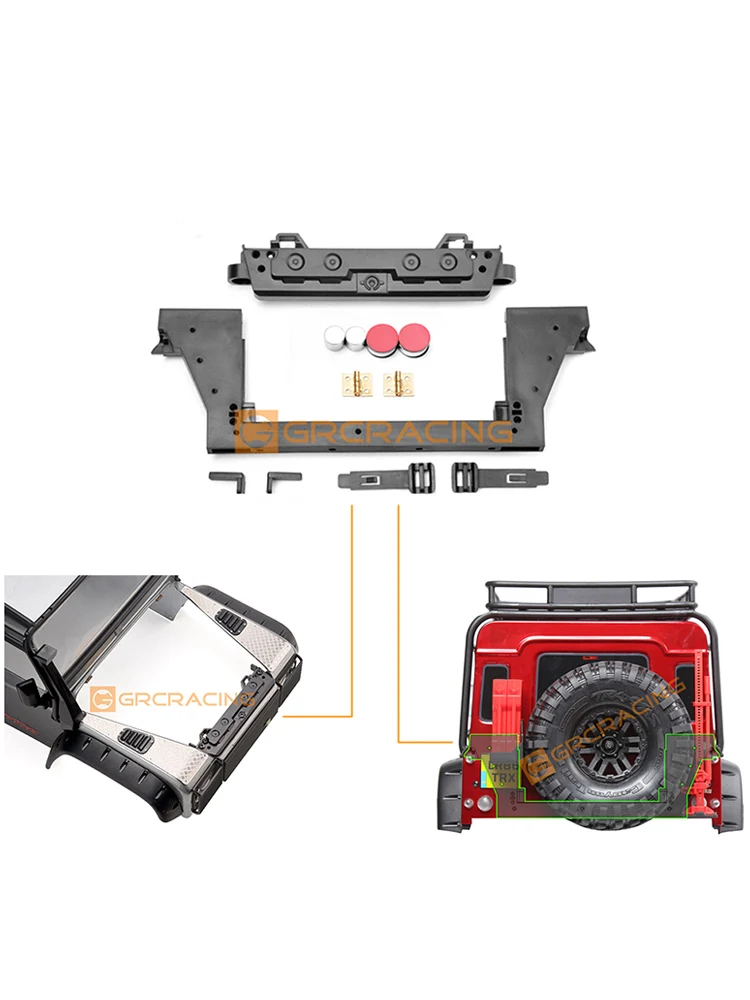 

Hidden Locks on Front and Rear Body Shell Openable Hood Modification Kit for 1/10 RC Crawler Car Traxxas TRX4 DIY Upgrade Parts