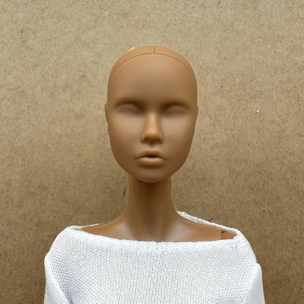 Vintage 1/6 PP Face Mold Doll Figures Joints Movable Solid Doll 30cm Blank Face Head Make Up Practice DIY Doll Playing Parts