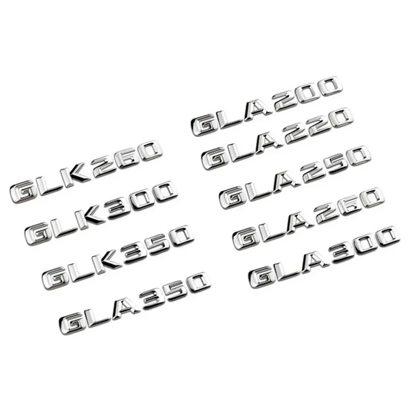 3D ABS Car Trunk Badge Letters Sticker Emblem GLK GLA 200 220 250 260 300 350 Logo For Mercedes Benz X156 X204 H247 Accessories