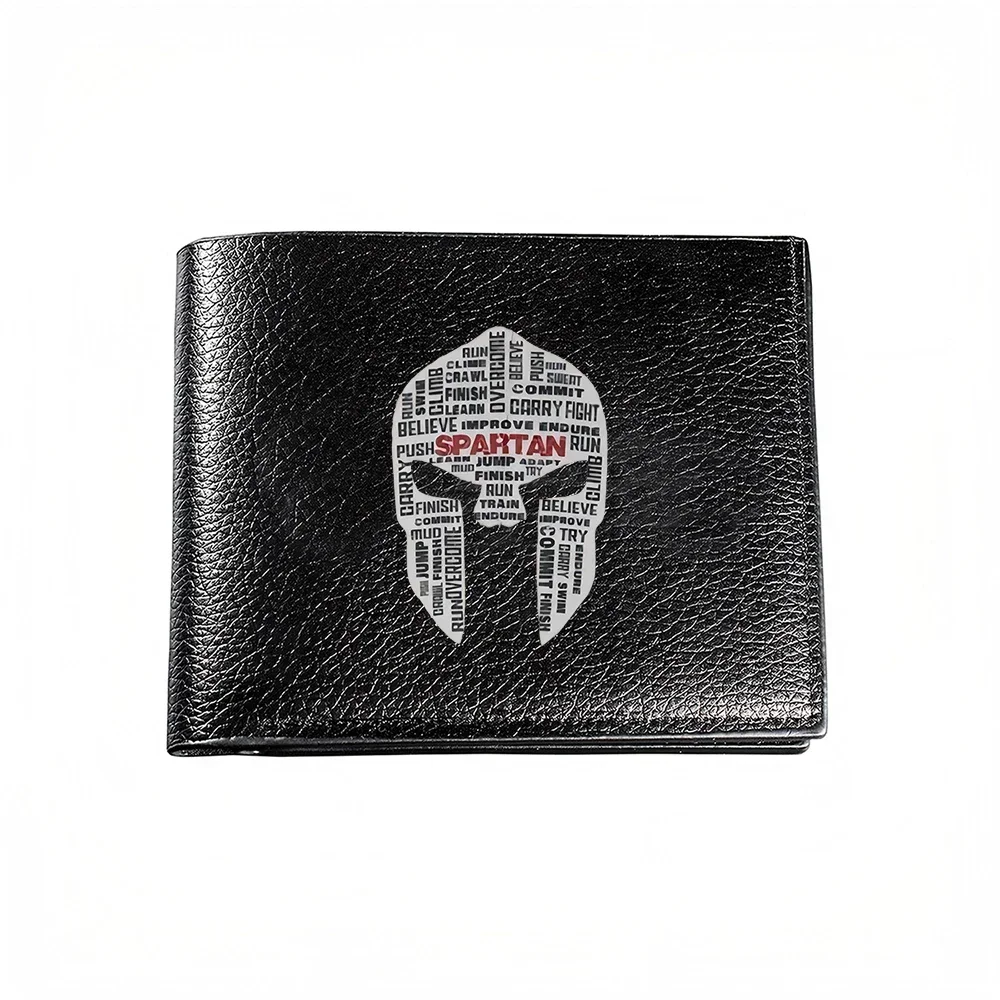 Spartan Warrior Helmet Design Men's Wallet Card Holder Casual Business Fashion Print Style