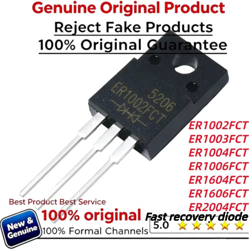 10Pcs 100% NEW Original ER1002FCT ER1003FCT ER1004FCT ER1006FCT ER1604FCT ER1606FCT ER2004FCT TO-220F Fast recovery diode ‌