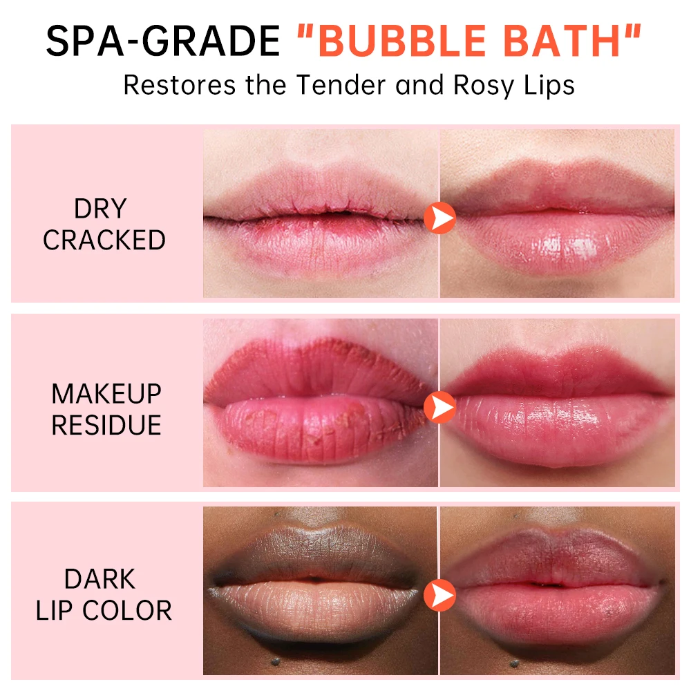 JoyPretty Bubble Lip Balm Lightening Dark Lip Mask Gloss Oil Makeup Exfoliating Clean Moisturizer Beauty Health Lip Care Product