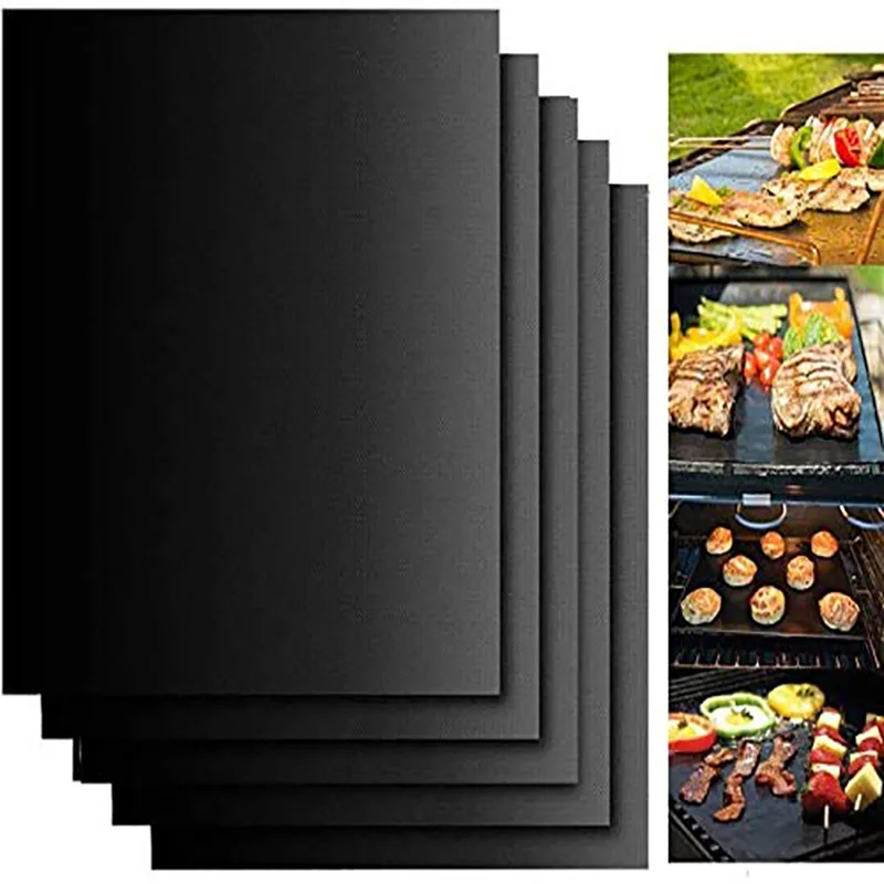 1/5Pcs Non-Stick Bbq Grill Mat 40*33Cm Baking Mat Bbq Tools Cooking Grilling Sheet Heat Resistance Easily Cleaned Kitchen Tools