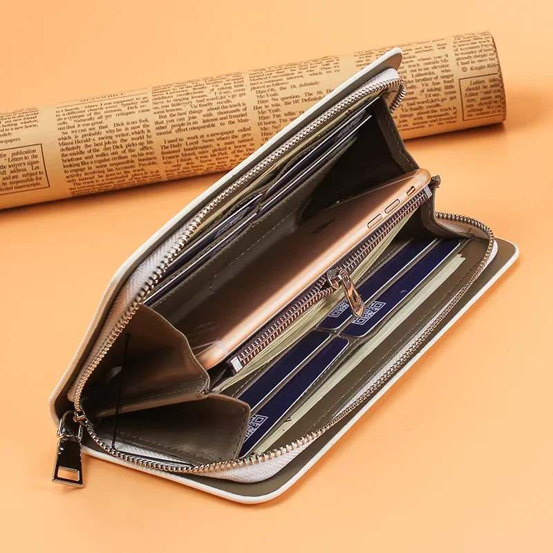 Business Casual Holding Bag Men's Wallet Long Multi-functional Large Capacity Card Bag with Hand Cord Fashion Portable