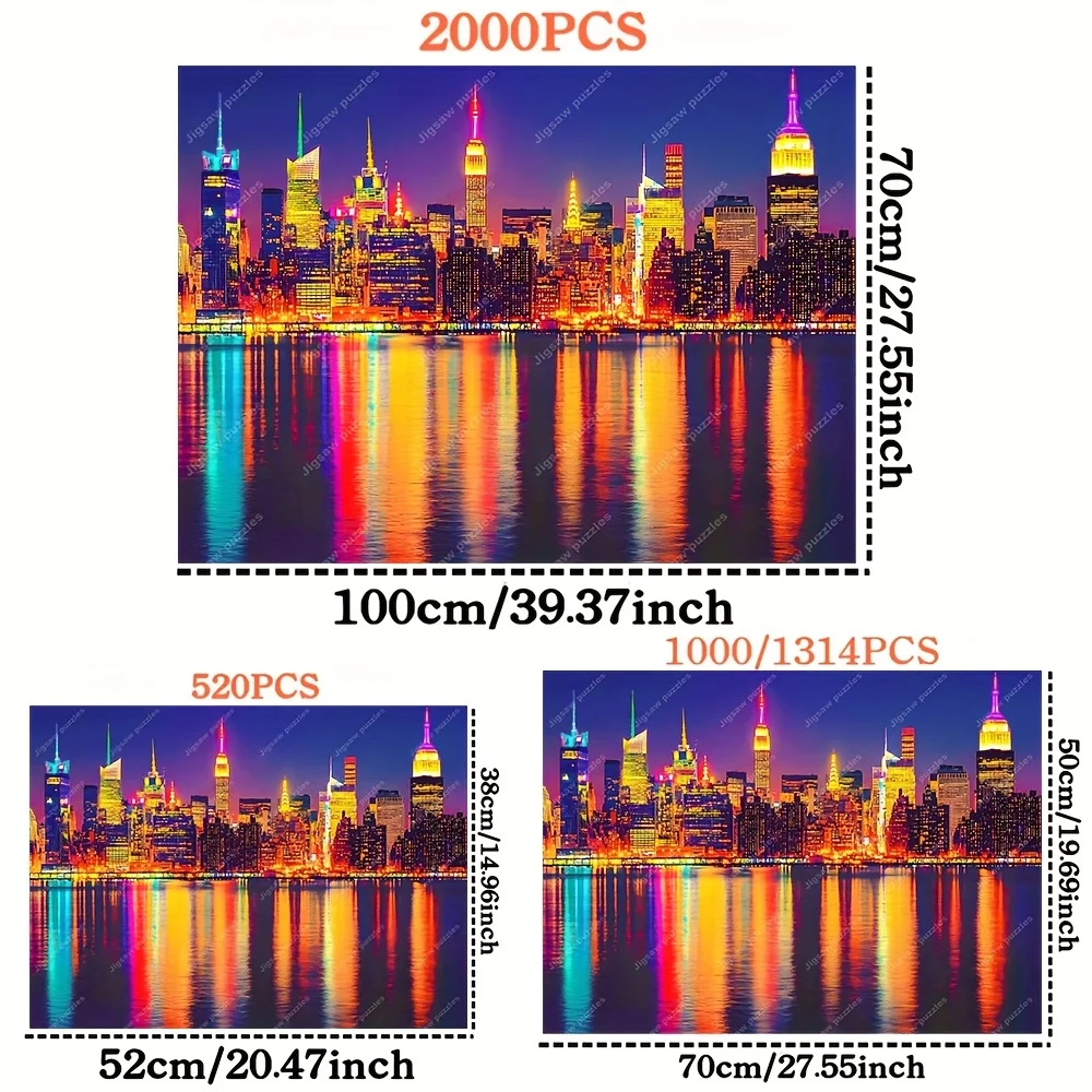 Rompecabezas de 2000/1314/1000/520 piezas, rompecabezas para adultos divertido familiar, cubo portátil, decoración artística DIY para colgar en la pared |   Cumpleaños perfecto y Hol