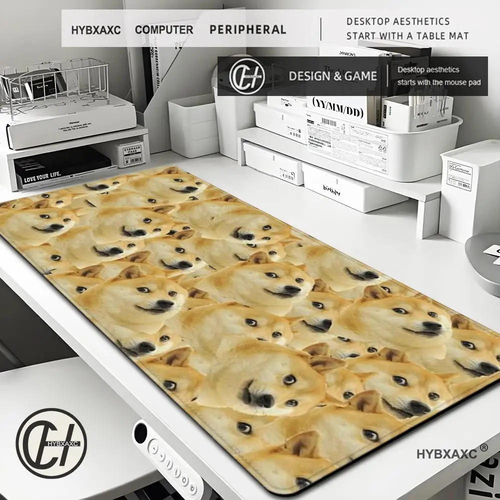 HYBXAXC Cheems Dog Funny Shiba Inu Dank men's Mouse Pad xxxl Gamer Large Mouse Mat Natural Rubber Desk Rug PC Desk Mats Design