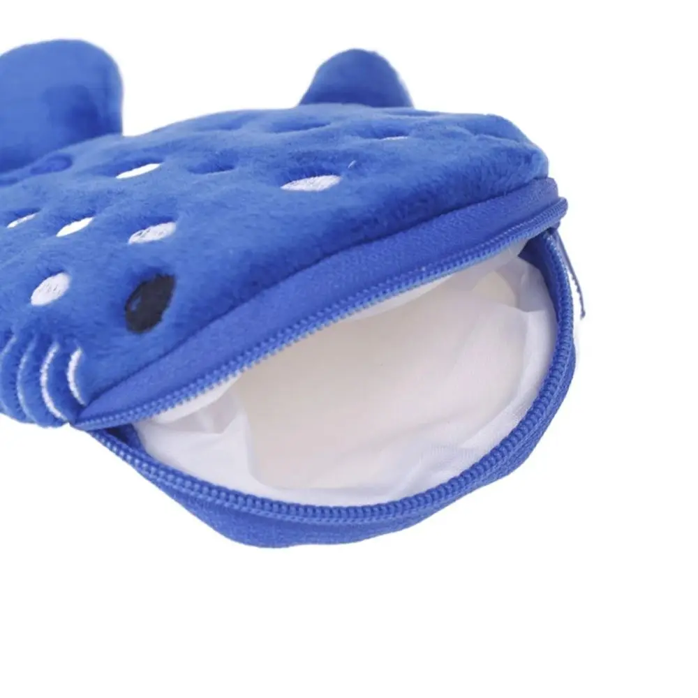 Cartoon Shark Whale Shark Coin Purse Animal Zipper Shark Plush Wallet Portable Fashion Plush Coin Bag Earphone Birthday Gift