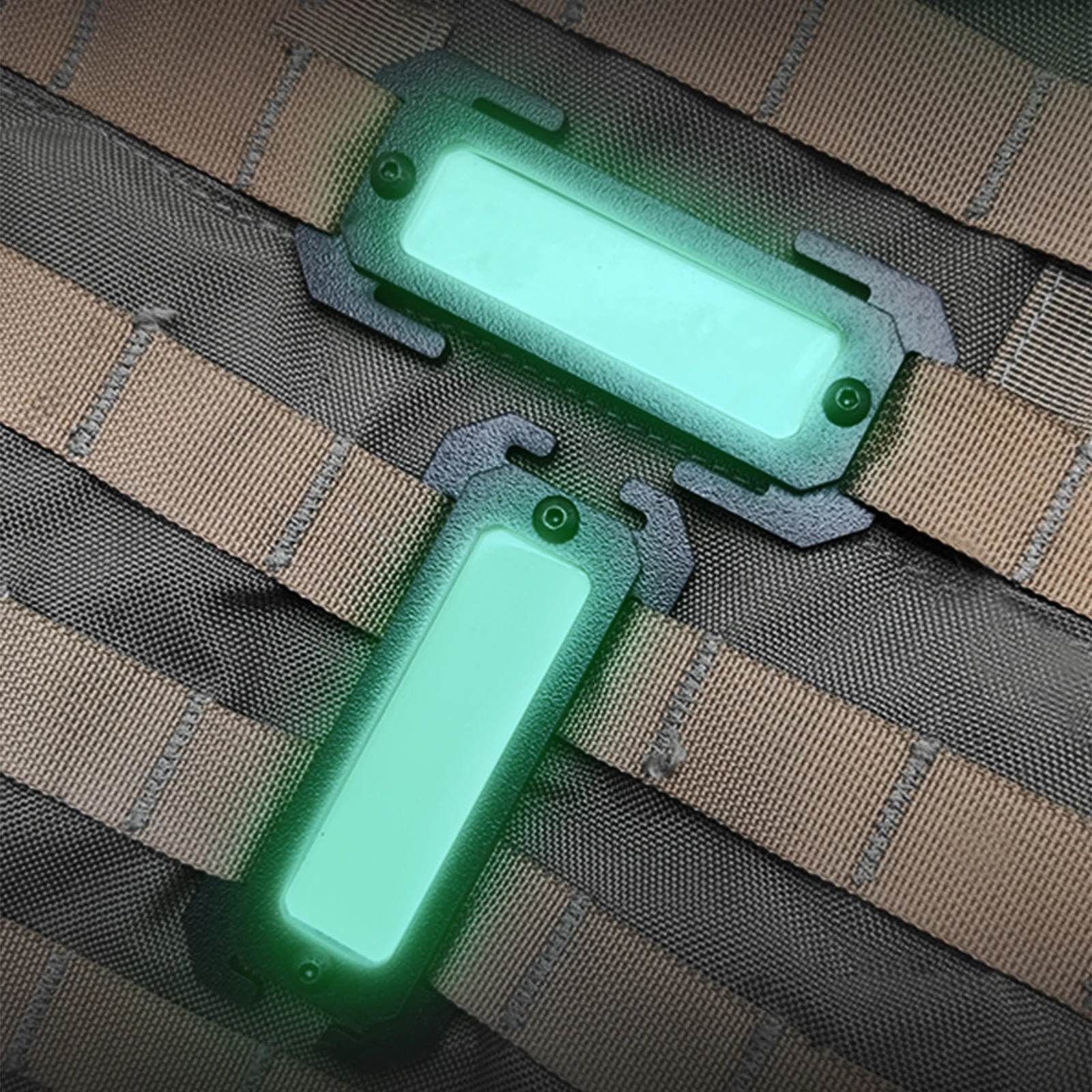 Glow in The Dark Morale Patches Lightweight Warning Patches Compatible with Standard for Molle Webbing for Vest Equipment