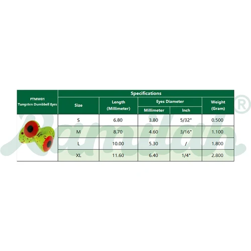 Imagen 2 del producto Paquete de 10 10 colores, 4 tamaños, ojos de mancuernas de doble pupila de tungsteno para atado de moscas