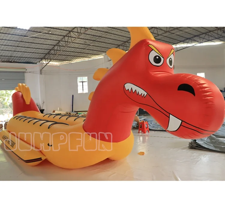 

No Inventory, Customization Required Large Dragon Boat Two Lanes Inflatable Dragon 16 Persons Water Towing Boats Sea Monster