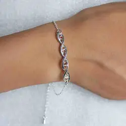 1pc New Arrival DNA Bracelet Science Bangles and Bracelets Silver And Gold Color For Female Girls Cute Jewelry Gift