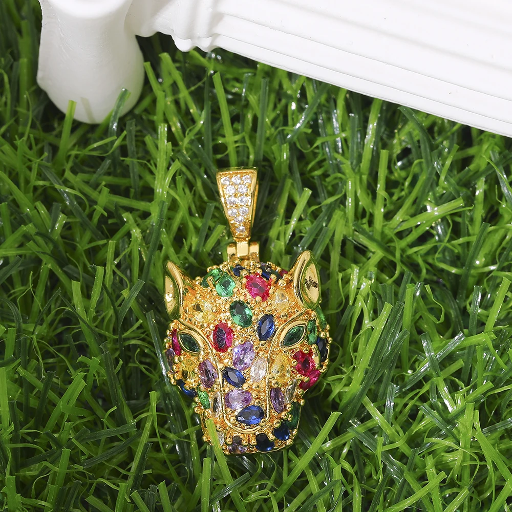 Роскошные циркониевые подвески в виде головы Пантеры для изготовления ювелирных изделий, позолоченное золото 18 карат, кулон в виде льва, тигра, животных, жемчужное ожерелье, аксессуары «сделай сам»