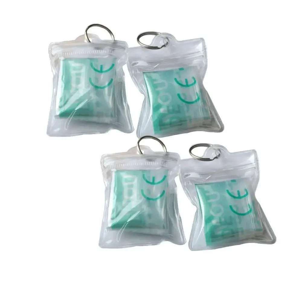 1000PCS PVC Waterproof Package CPR Mask With Keychain For First Aid Heart Rescue Recovery Breathing Resuscitator Mask