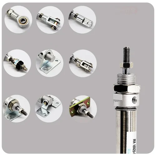 Imagen 2 del producto Cilindro neumático de doble acción tipo MA de acero inoxidable con imán, 16/20/25/32/40mm de diámetro, 25/50/75/100/125/150/175mm de carrera