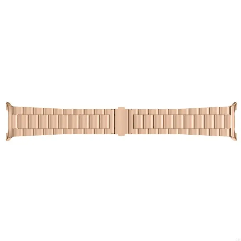 H7JF Stylish Three Bead Steel Band Gym Compatible Metal tiras Três pulseiras aço aço Link Scratchproof para Watch8 Uso